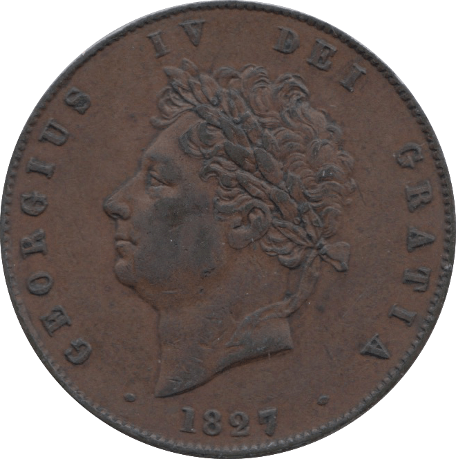 1827 HALFPENNY ( EF ) 3 - Halfpenny - Cambridgeshire Coins