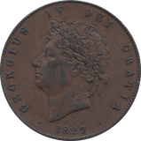 1827 HALFPENNY ( EF ) 3 - Halfpenny - Cambridgeshire Coins
