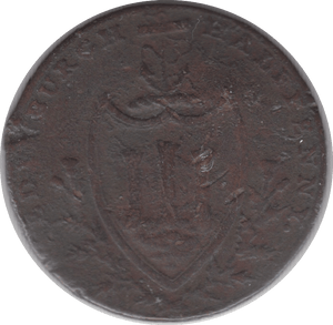 1790 HALFPENNY TOKEN LOTHIAN ST ANDREWS CROSS EDINBURGH ARMS HUTCHINSON