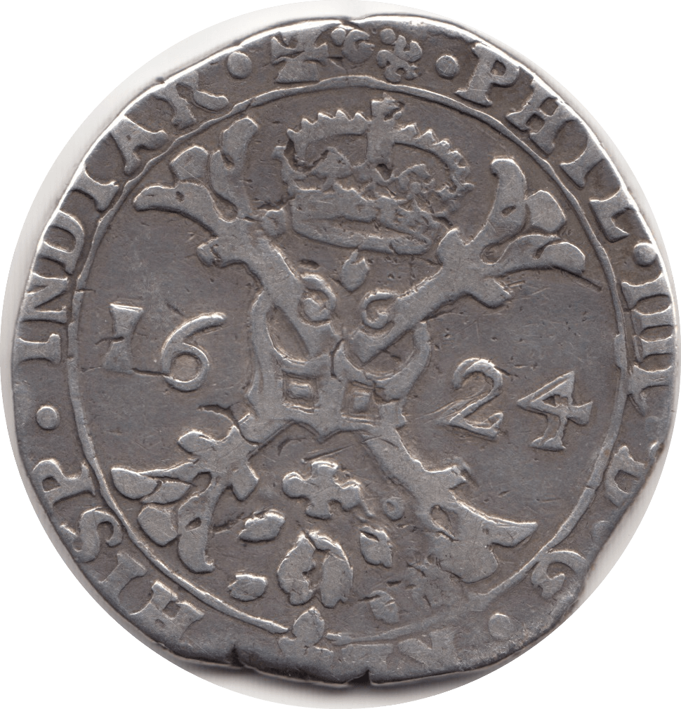 1624 SILVER SPANISH NETHERLANDS PATAGON