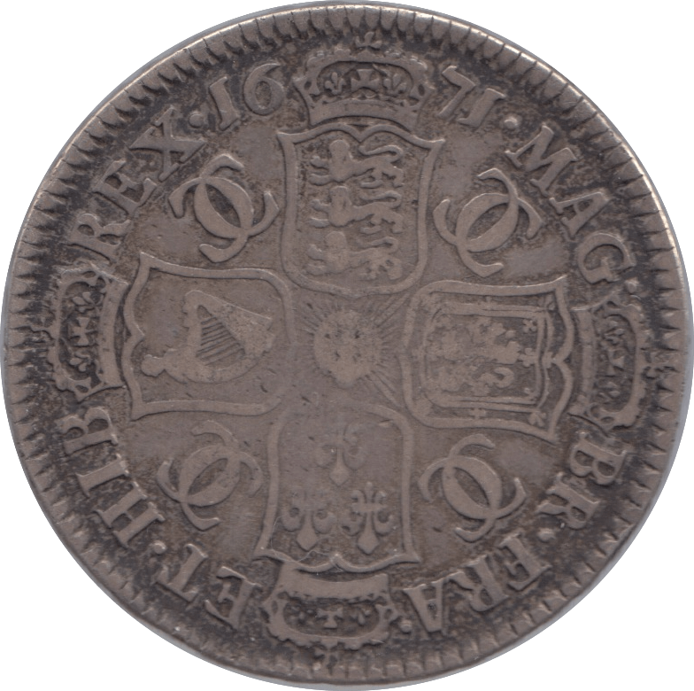 1671 HALFCROWN ( GF ) TERITO CHARLES II