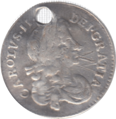 1677 MAUNDY THREEPENCE ( GF ) HOLED