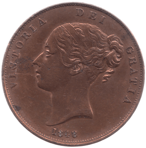 1848 PENNY ( AUNC ) 1 CLEANED - Penny - Cambridgeshire Coins