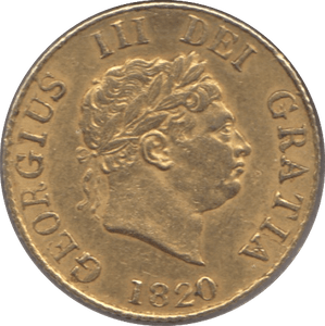 1820 GOLD HALF SOVEREIGN ( EF )