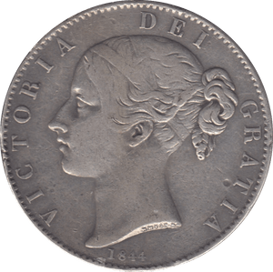 1844 CROWN ( GVF ) EX JEWELLERY PINHOLE 9 - Crown - Cambridgeshire Coins