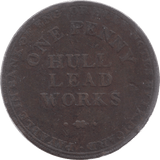 1812 PENNY TOKEN HULL LEAD WORKS