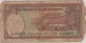 1 YUAN CENTRAL BANK OF CHINA BANKNOTE REF 1416