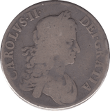1666 CROWN ( FINE ) GREAT FIRE OF LONDON CHARLES II SECOND BUST XVIII