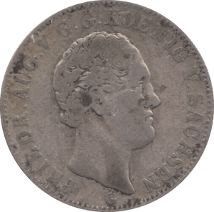 1843 SILVER 1/6 THALER KINGDOM OF SAXONY - SILVER WORLD COINS - Cambridgeshire Coins