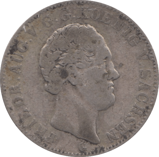 1843 SILVER 1/6 THALER KINGDOM OF SAXONY - SILVER WORLD COINS - Cambridgeshire Coins