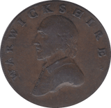 1791 HALFPENNY TOKEN WARWICKSHIRE REF A5