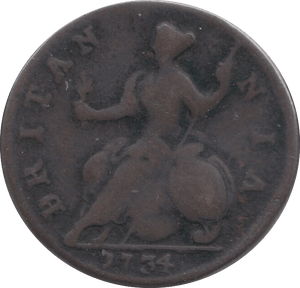 1734 HALF PENNY ( FAIR ) 3