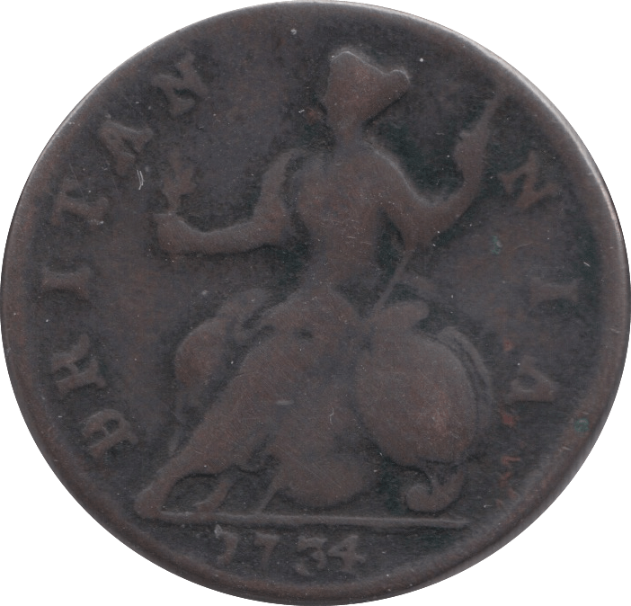1734 HALF PENNY ( FAIR ) 3