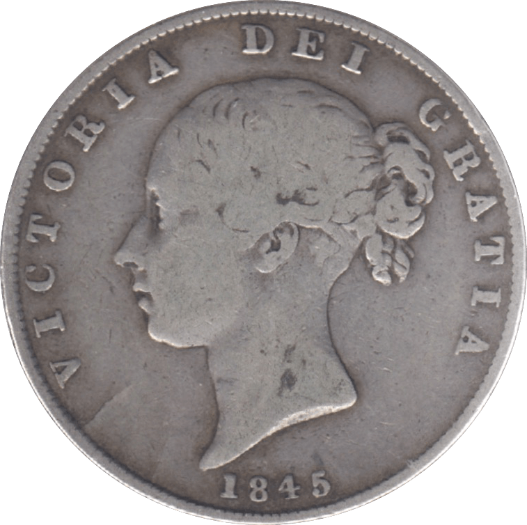 1845 HALFCROWN ( FINE ) - Halfcrown - Cambridgeshire Coins