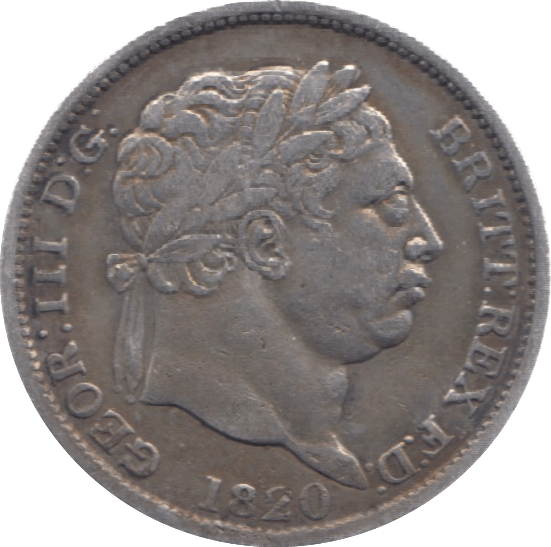 1820 SIXPENCE ( VF ) 9