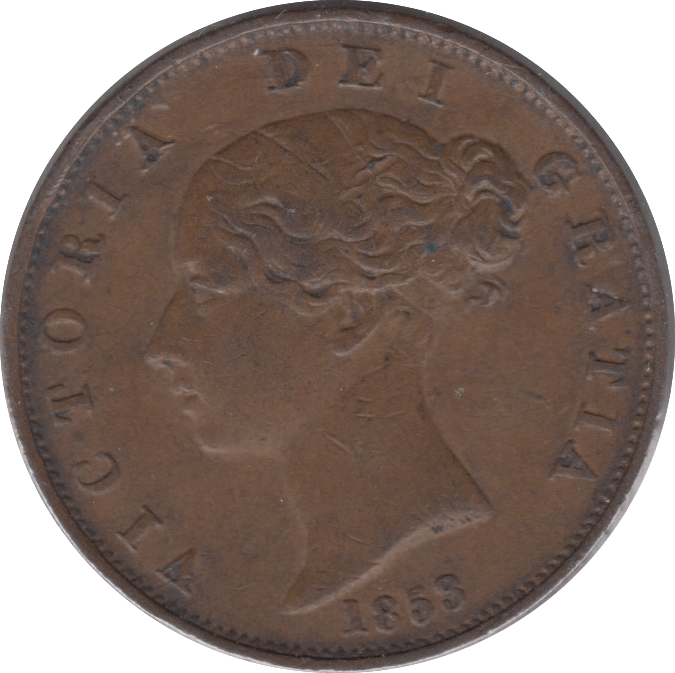 1853 HALFPENNY ( EF ) 6 - Halfpenny - Cambridgeshire Coins