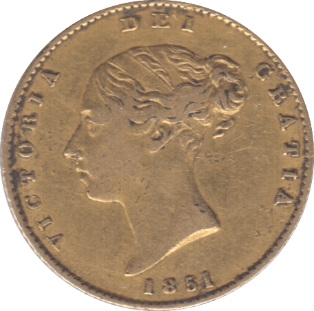 1851 GOLD HALF SOVEREIGN ( VF ) - Half Sovereign - Cambridgeshire Coins