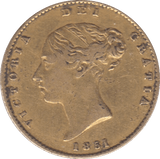 1851 GOLD HALF SOVEREIGN ( VF ) - Half Sovereign - Cambridgeshire Coins