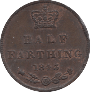 1843 HALF FARTHING ( GVF ) 3 - Half Farthing - Cambridgeshire Coins