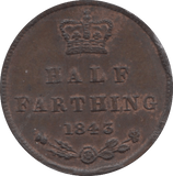 1843 HALF FARTHING ( GVF ) 3 - Half Farthing - Cambridgeshire Coins
