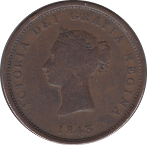 1843 PENNY TOKEN NEW BRUNSWICK - Token - Cambridgeshire Coins