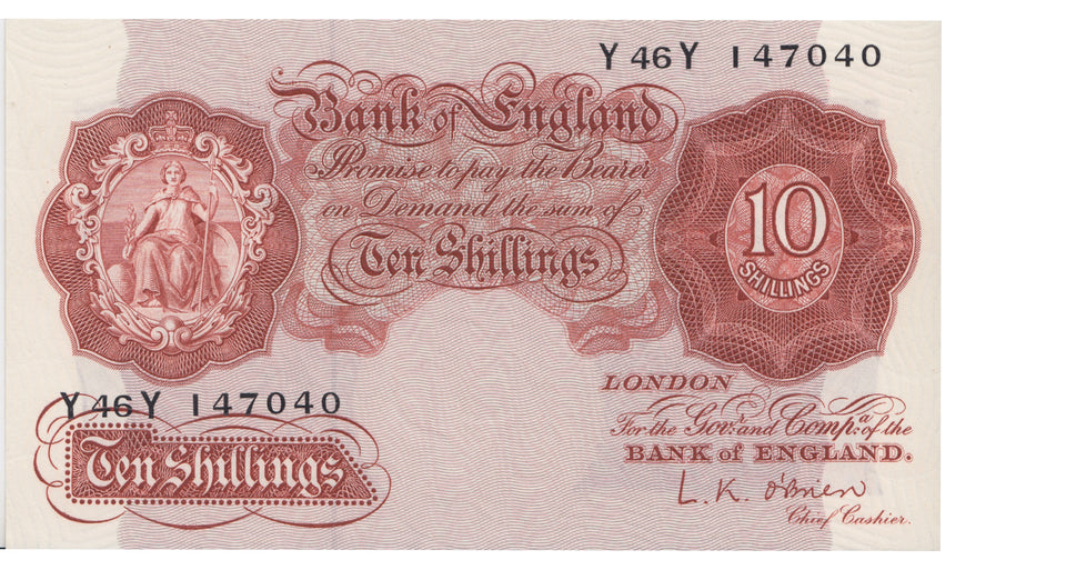 10 SHILLINGS BANKNOTE O'BRIEN REF SHILL-17
