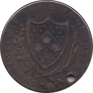 1794 HALF PENNY TOKEN NORTHIAM ( HOLED )