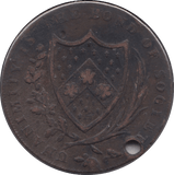 1794 HALF PENNY TOKEN NORTHIAM ( HOLED )
