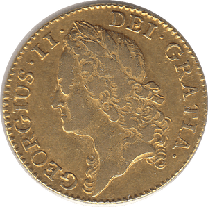 1745 GOLD ONE GUINEA GEORGE II