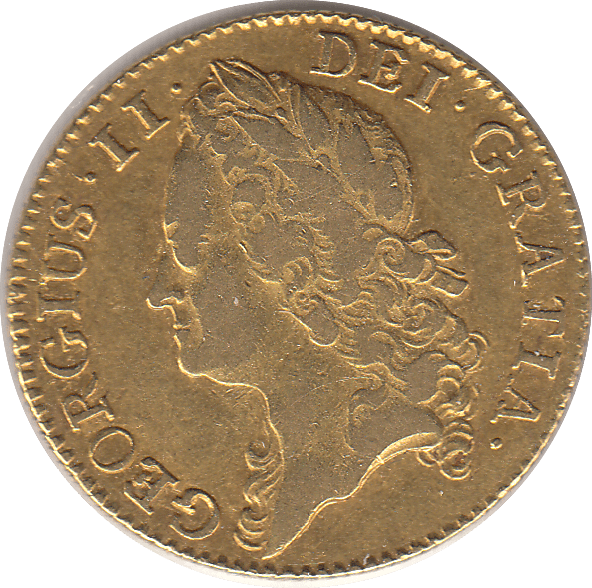 1745 GOLD ONE GUINEA GEORGE II