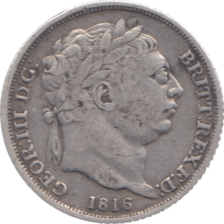 1816 SIXPENCE ( VF )