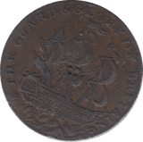 1791 HALFPENNY TOKEN GUARD AND GLORY OF BRITAIN