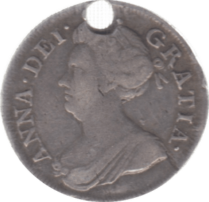 1710 MAUNDY FOURPENCE ( GF ) HOLED