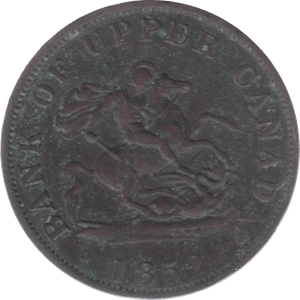 1852 UPPER CANADA HALFPENNY TOKEN - Token - Cambridgeshire Coins