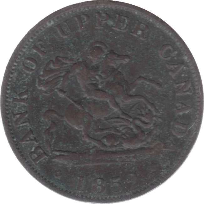 1852 UPPER CANADA HALFPENNY TOKEN - Token - Cambridgeshire Coins