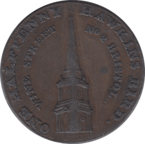 1793 HALFPENNY TOKEN WINE STREET REF A8