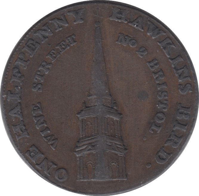 1793 HALFPENNY TOKEN WINE STREET REF A8