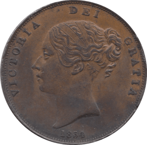 1854 PENNY ( EF ) 2 - Penny - Cambridgeshire Coins