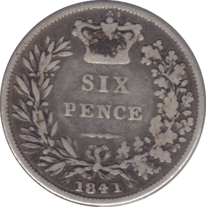 1841 SIXPENCE ( FINE ) 3 - Sixpence - Cambridgeshire Coins