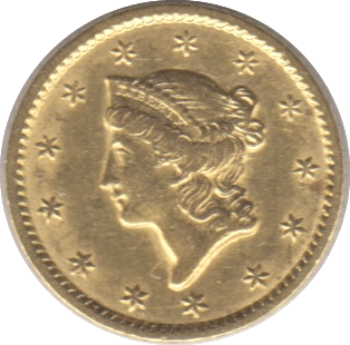 1849 GOLD ONE DOLLAR USA - Gold World Coins - Cambridgeshire Coins