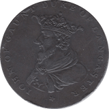 1792 HALFPENNY TOKEN DUKE OF LANCASTER REF A4