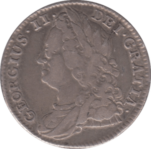 1743 SIXPENCE ( VF )