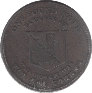 1812 BIRMINGHAM ONE PENNY PAYABLE AT WORKHOUSE TOKEN