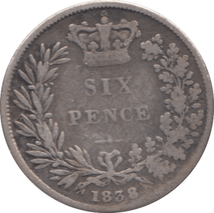 1838 SIXPENCE ( NF ) 8 - SIXPENCE - Cambridgeshire Coins