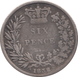 1838 SIXPENCE ( NF ) 8 - SIXPENCE - Cambridgeshire Coins