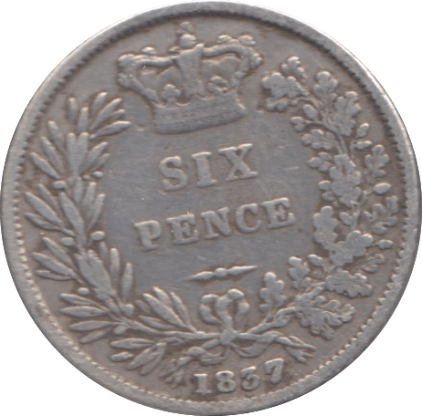 1837 SIXPENCE ( FINE ) 8 - SIXPENCE - Cambridgeshire Coins