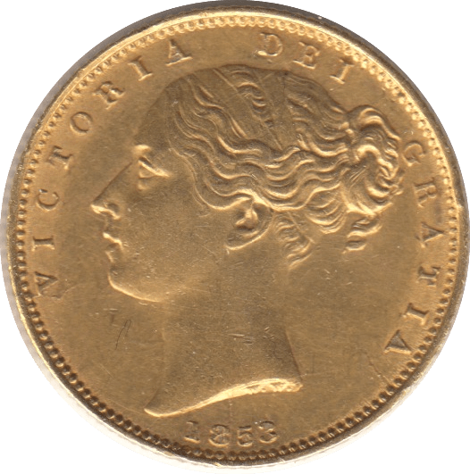 1853 GOLD SOVEREIGN ( UNC ) SHIELD BACK - Sovereign - Cambridgeshire Coins