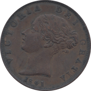 1841 HALFPENNY ( VF ) 2 - HALFPENNY - Cambridgeshire Coins