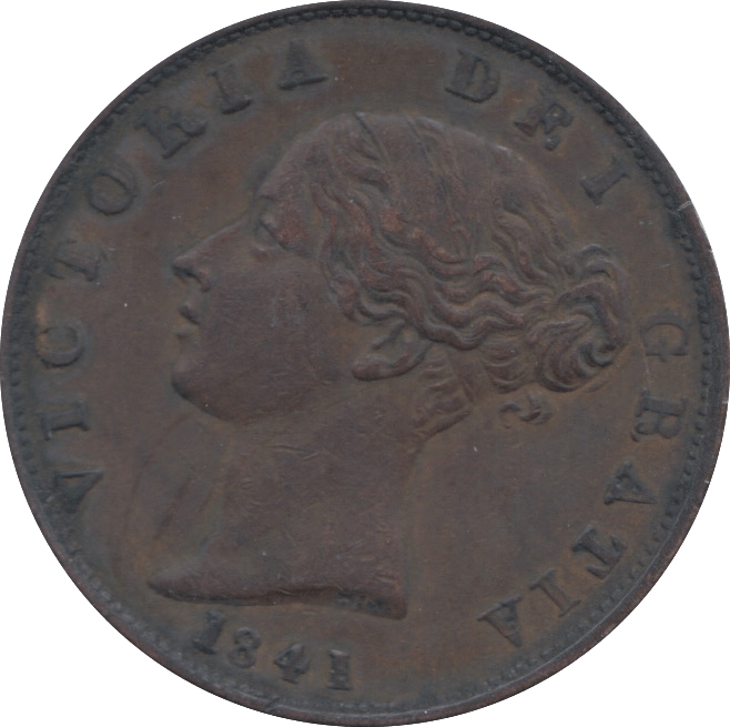 1841 HALFPENNY ( VF ) 2 - HALFPENNY - Cambridgeshire Coins