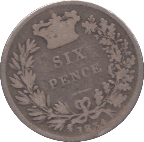 1834 SIXPENCE ( NF ) 8 - SIXPENCE - Cambridgeshire Coins